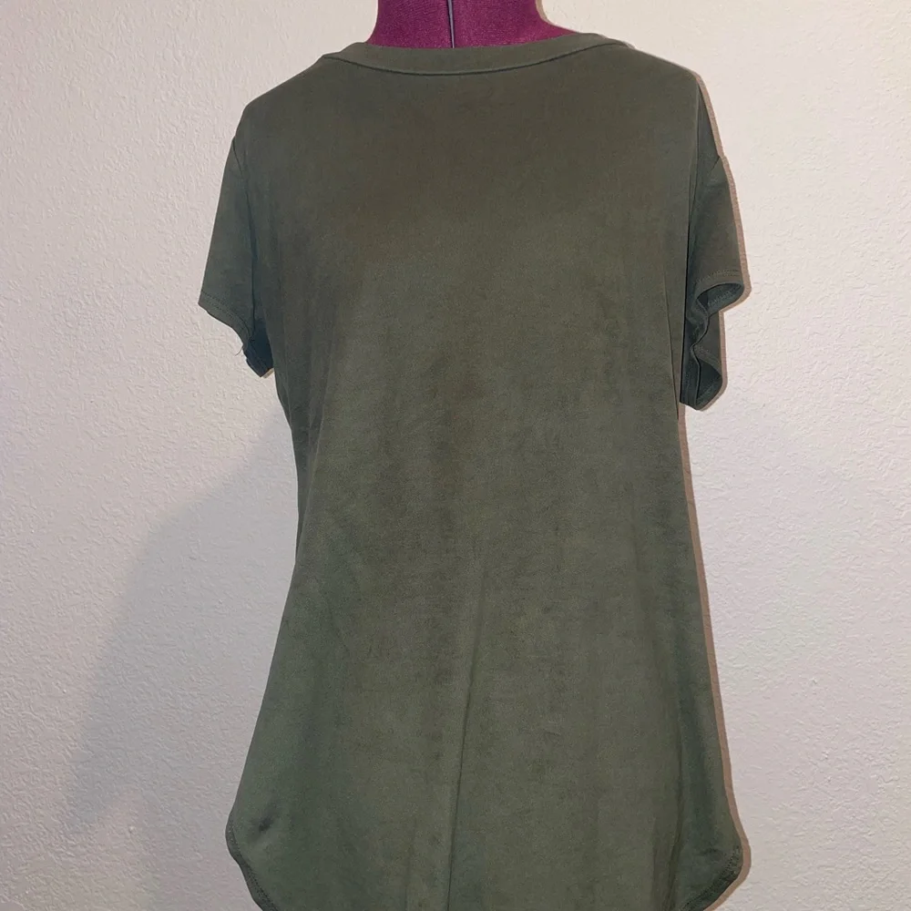 Green Suede Top - Picture 3 of 4